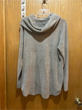 Barefoot Dreams Cozy Chic Ultra Light Taupe Cowl Neck  Sweater Womens LARGE